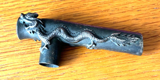 ORNATE CHINESE STYLE DRAGON METAL WALKING STICK / CANE HANDLE