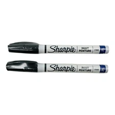 2 Markers Sharpie Black Paint Marker Fine Point Oil Based