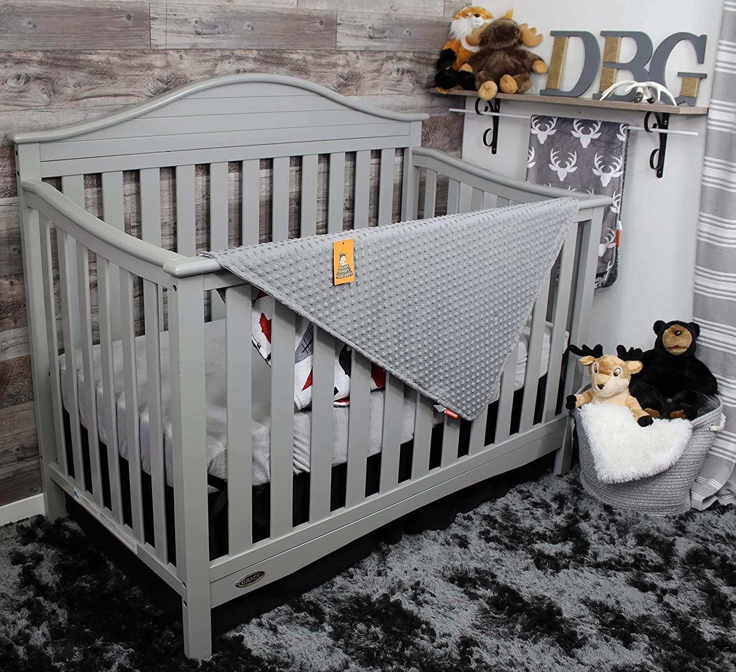 Dear Baby Gear Bears Deluxe Baby Blanket - Double Layer, Milestone & Newborn Gif