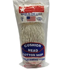 Cushion Head Cotton Mop Replacement Head #32 Threaded Screw On MADE in USA J-34