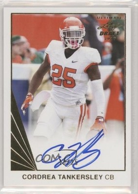 2017 Leaf Ultimate Draft 1990 Gold /25 Cordrea Tankersley Rookie Auto RC 0a3