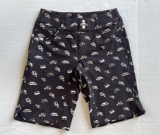 WILD RYE Womens Stretch Bike Shorts Sz 6 Black with Trailers Campers Play Wild