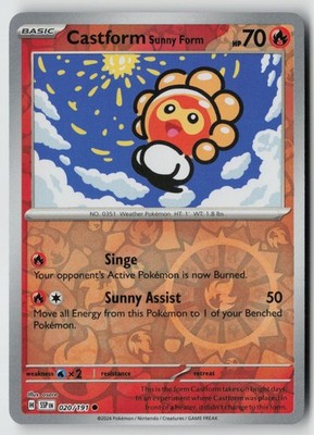 Castform Sunny Form 020/191 Common Surging Sparks Pokemon Reverse Holo Near Mint