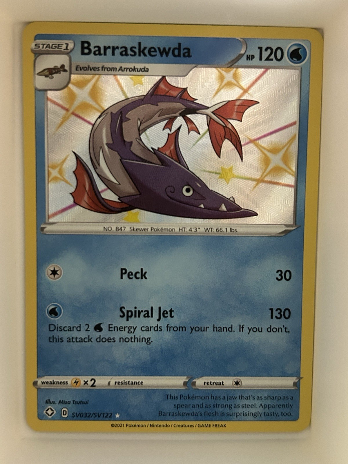 Barraskewda SV032/SV122 - Shining Fates: Shiny Vault Holo - PTCG