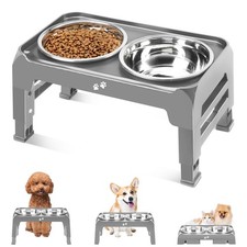 Elevated Dog Bowls for Small Medium Dogs, 3 Height Adjustable Raised Stand wi...