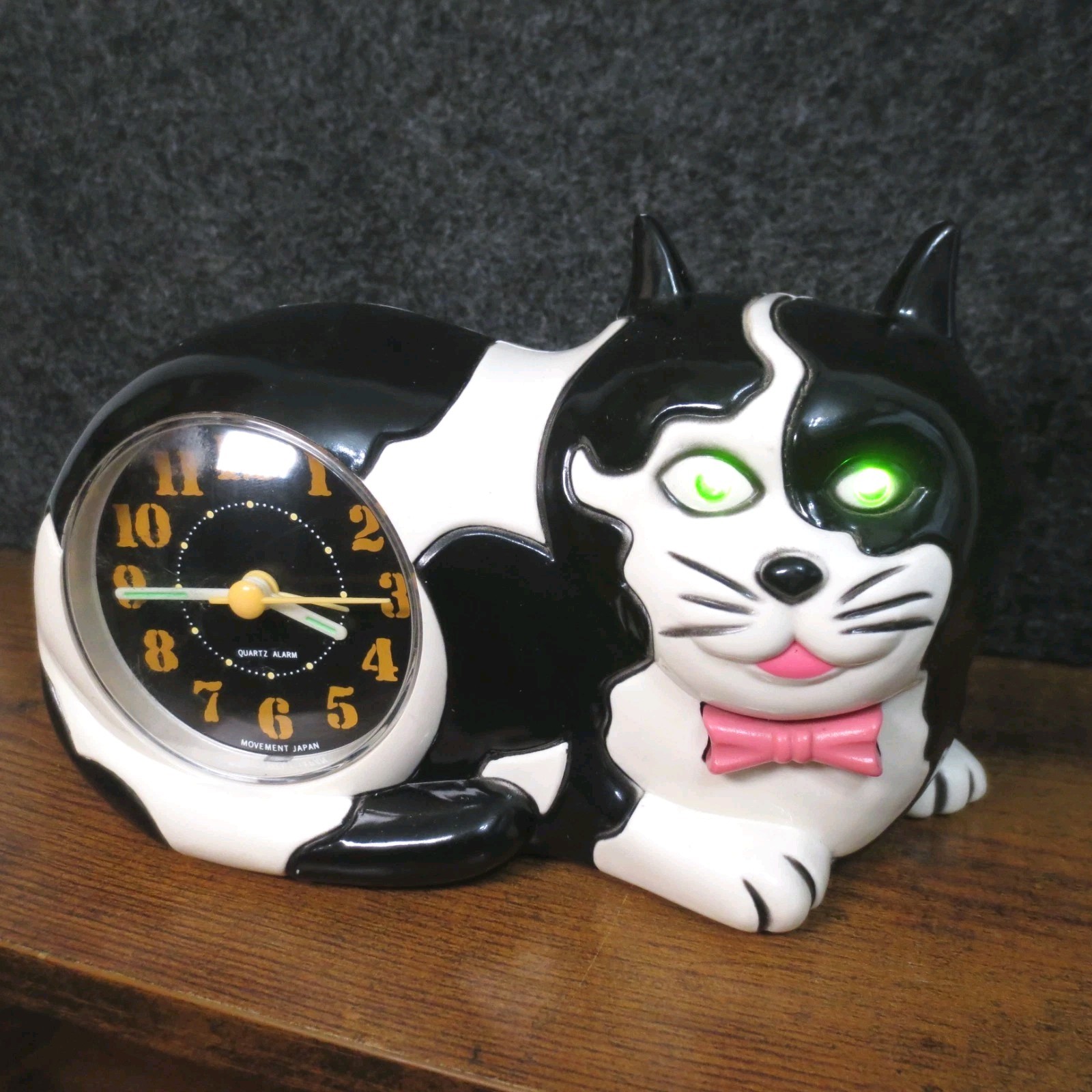 Jinmei 1989 Cat Alarm Clock Retro Japan Collection Fully Functional Anaolog