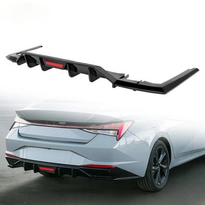 Rear Bumper Diffuser W/ Led Brake Light Gloss Black For 2021-23 Hyundai Elantra
