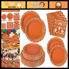 180Pcs Mexican Fiesta Party Supplies - Paper Plates Napkins Set for 60 Guests