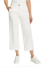 Ella Moss Women's Size 4 Wide-Leg Crop Denim Pants Cream