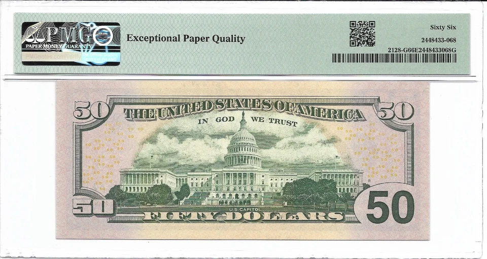 2004 $50 CHICAGO FRN. PMG GEM Uncirculated 66 EPQ Banknote. - Image 2 of 2