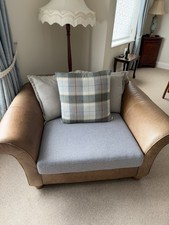 Stylish 2-Seater Aged Leather Fabric Sofa