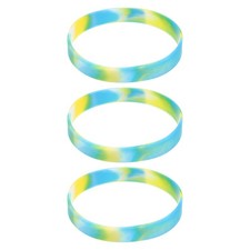 3Pcs Bracelets Wristbands 1/2 Inch Width 8" Length Yellow Blue White