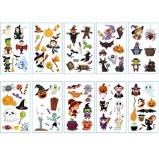 10 Sheets Waterproof Halloween Temporary Fake Tattoo Children Face Body Stickers