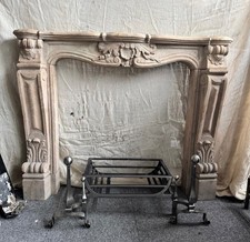 Antique French  Louis XV Fireplace surround. Carved from solid stone.