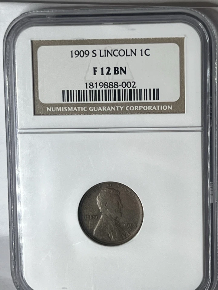 (Lot F) 1909-S Lincoln Cent, Key Date, NGC F12. Hard Key Wheat Penny To Find! - Image 4 of 4