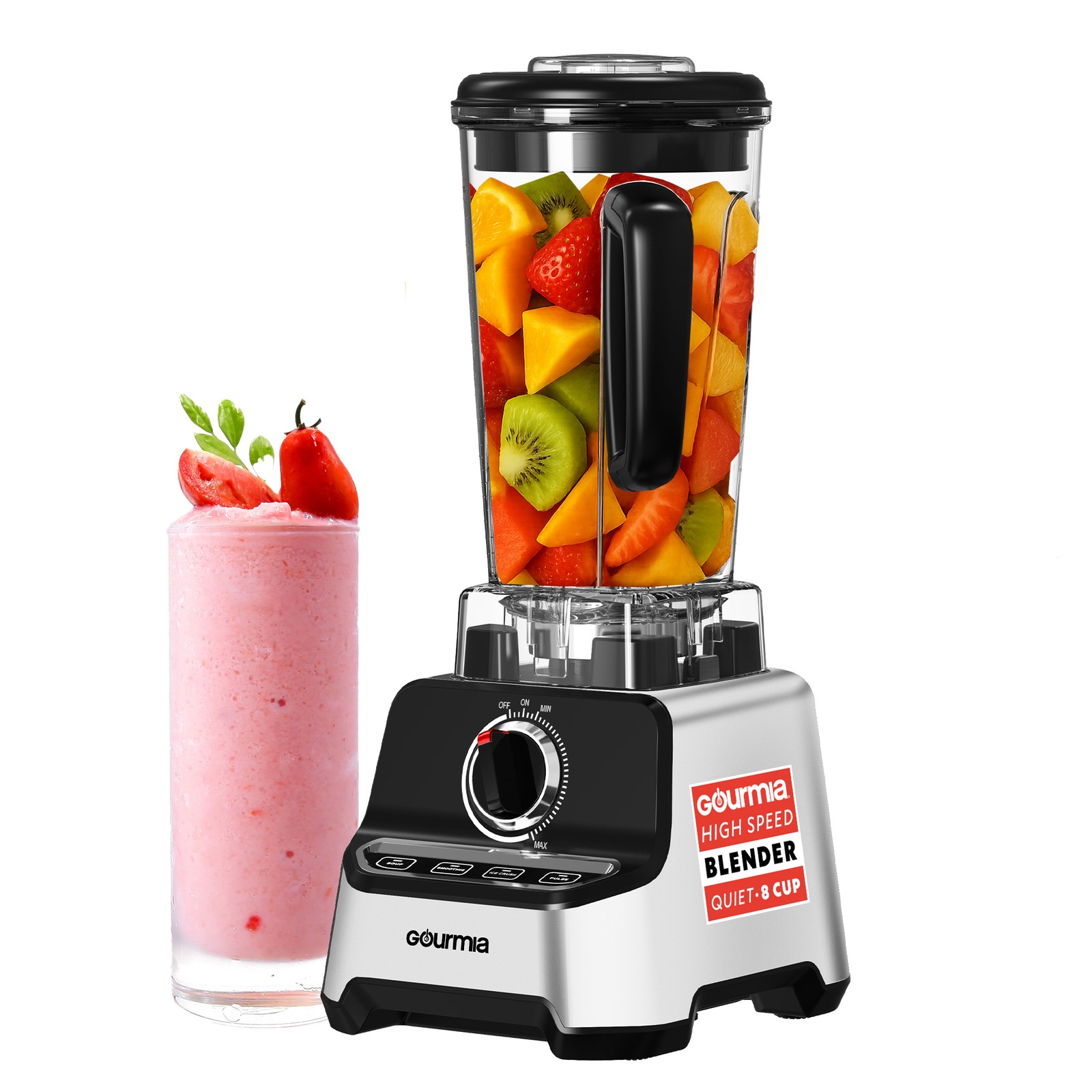 Gourmia 2L Countertop Commercial Blender with BPA-free Pitcher, Included Tamper