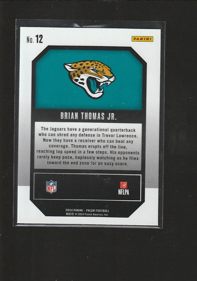 2024 Panini Prizm NFL Brian Thomas Jr. Emergent RC Jacksonville Jaguars - Image 2 of 2