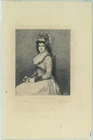 84967 - FRANCE - VINTAGE Engraving: Goya YOUNG GIRL WITH ROSE  1870'S