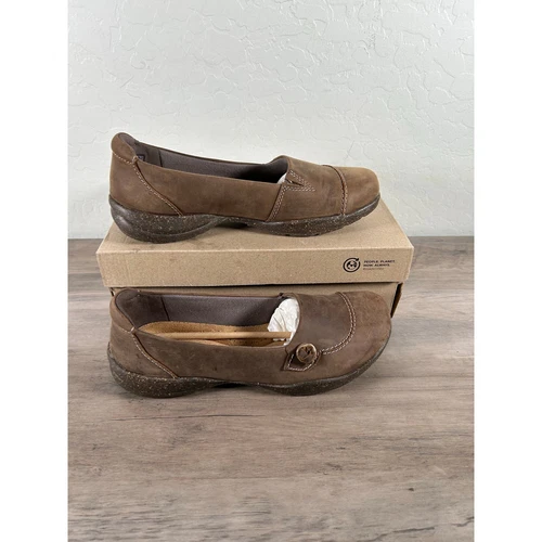 Nuovo! Scarpe basse Clarks ROSEVILLE SKY pelle marrone tortora scuro donna 9