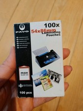 Pavo Laminating Pouches Size 54x86mm x 100pcs NEW