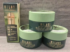 Lot of 4 - Milani Green Goddess Makeup Melter Cleansing Balms and Glow Oil