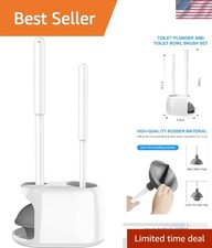 Toilet Brush and Plunger Set, Semi-HiddenToilet Plungers for Bathroom Heavy D...