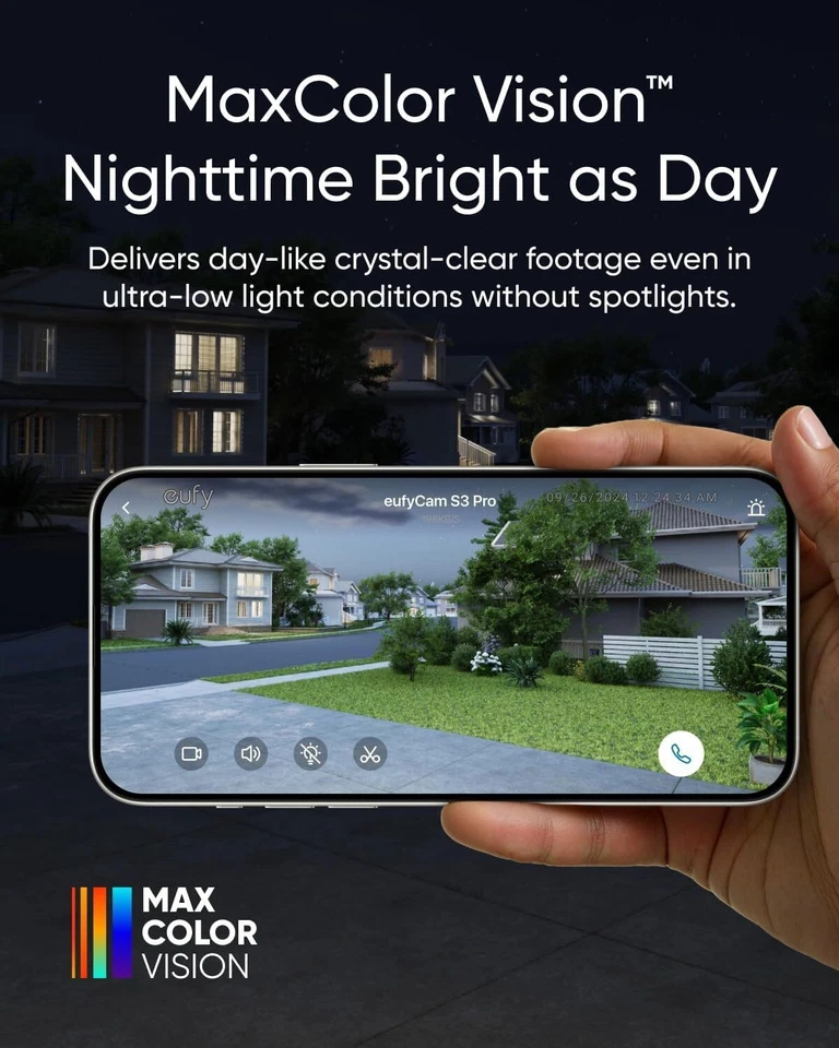 eufy eufyCam S3 Pro 4K Solar Cameras Wireless Security Kit MaxColor Night Vision - Image 2 of 4
