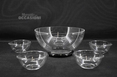 Macedonia Set Guzzini In Plastic 1 + 5 Black Base Bowls