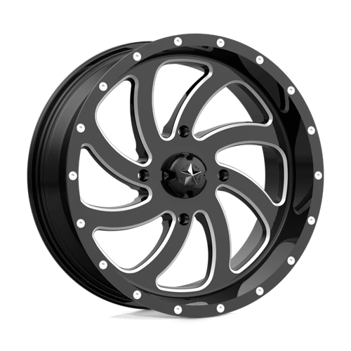 MSA Offroad M36 SWITCH 20X7 +0 Gloss Black Milled Wheel Rim 4X156 (QTY 4)