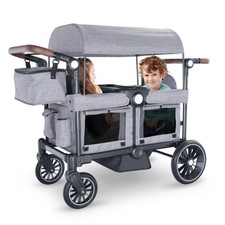 Folding Stroller Wagon for 2 Kids Two Seater with Removable Canopy