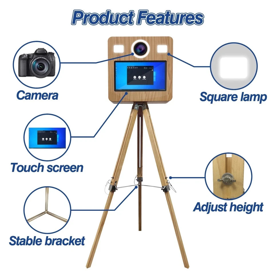 15.6 Inch Grain Wooden Dslr Photo Booth Camera Selfie Photo Booth