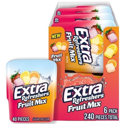 Gum Refreshers Fruit Mix Sugar-Free Chewing Gum Bulk, 40 Piece Bottle (Pack o...