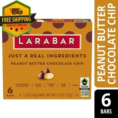 Larabar Peanut Butter Chocolate Chip Fruit Nut Bars Gluten Free Vegan 9.6 oz 6ct