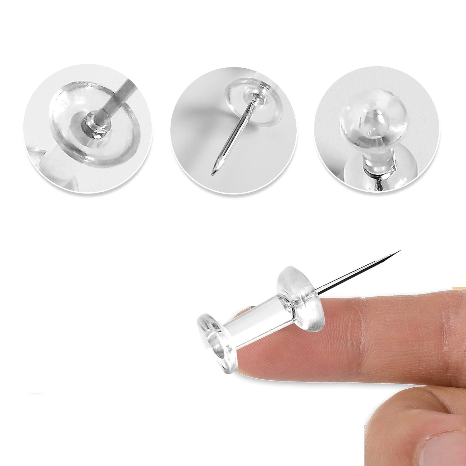 Push Pins 200 Count, Push Pins Tacks,DEEINN Push Pins, Clear Plastic Head