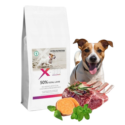 Hundefutter Trockenfutter Hund 6kg getreidefrei mit Lamm Monoprotein X-DOG