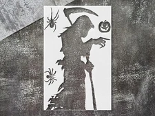 Halloween Grim Reaper Wall Art Stencil for Spooky Home Decor - StencilAir