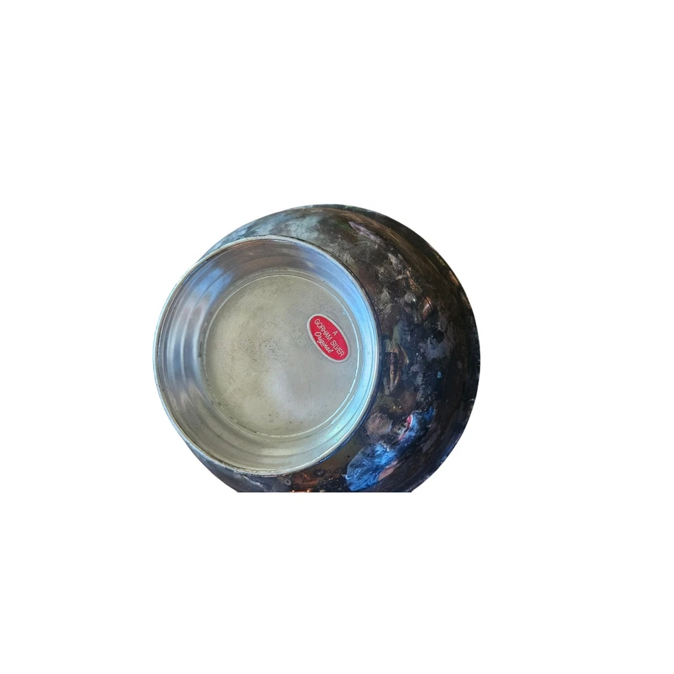 Plato para servir decoración pedestal con patas cuenco plateado Gorham vintage Foto 2 de 4