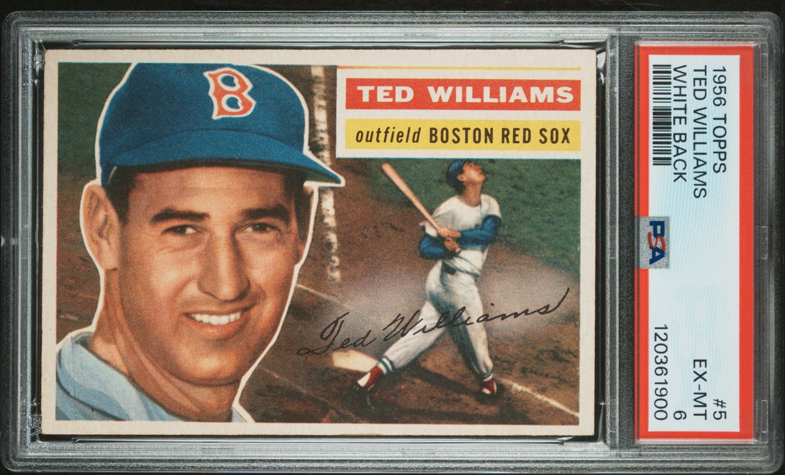 1956 Topps Ted Williams White Back #5 PSA 6