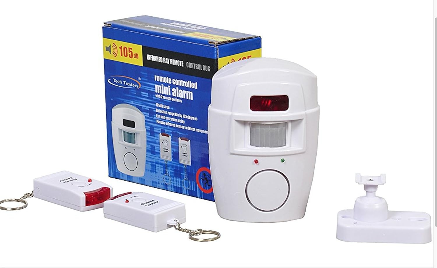 Wireless Pir Motion Sensor Alarm + 2 Remote Controls Shed Home Garage Caravan
