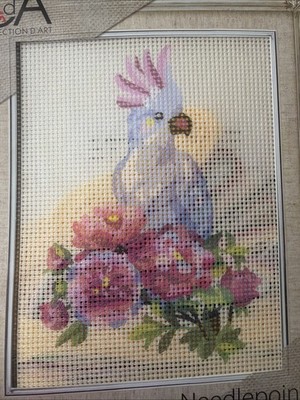Collection D Art Printed needlepoint tapestry kit With Floss  Needle 20x25 Cm