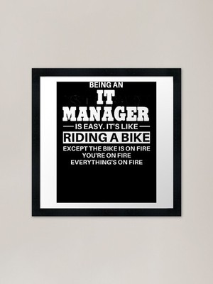 IT Manager Riding A Bike Gerahmtes Kunst Gerahmtes Wandbild Poster Leinwanddruck Bild