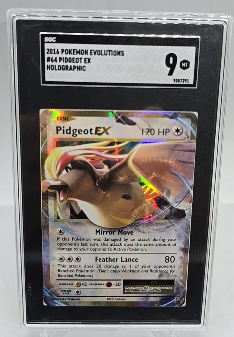 2016 Pokemon XY PIDGEOT EX Evolutions #64 Holo SGC 9 Mint