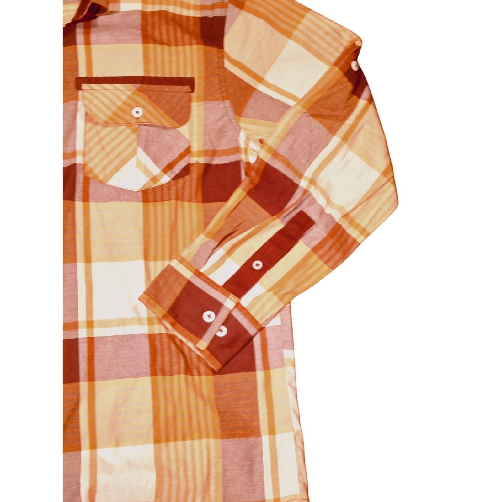 Evolution Design Shirt Button Down Plaid Long Sle… - image 4