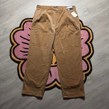Vintage 90  s Polo Ralph Lauren Baggy Wide Leg Classic Corduroy Pants 40x30 Brown