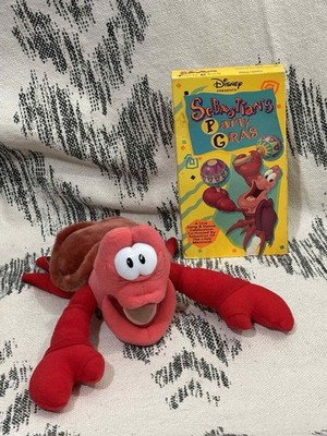 Disney's Sebastian VHS Party Gras (Little Mermaid) With Sebastian Stuffed Plush