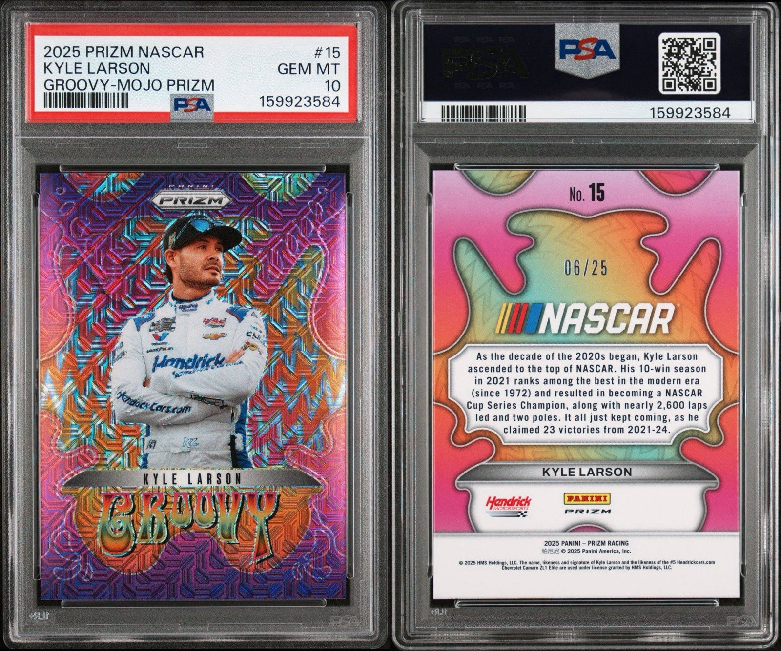 2025 PANINI PRIZM NASCAR GROOVY | MOJO PRIZM PSA 10 view 3