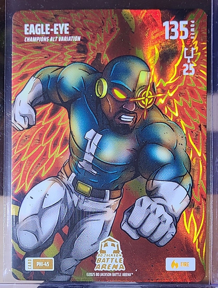 Bo Jackson Battle Arena Eagle Eye Champions Alt Variation Fire Foil PHI-45 SSP.