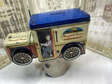 Cherrydale Farms Delivery Truck Tin Coin Bank 