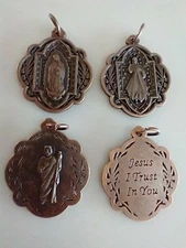 Catholic Lot New2x Our Lady Guadalupe 2x Divine Mercy Vintage Style Antique Look