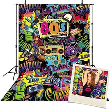 Mocsicka Hip Pop 80s Themed Backdrop 80s Graffiti Photography Background 5x7ft